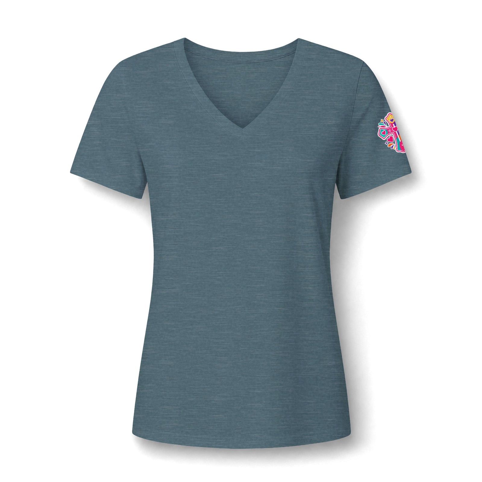 Women's Relaxed Heather CVC V-Neck Tee