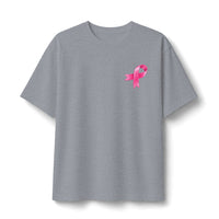 Load image into Gallery viewer, "Breast Cancer Ribbon" with Message on Back Tee XS-4XL