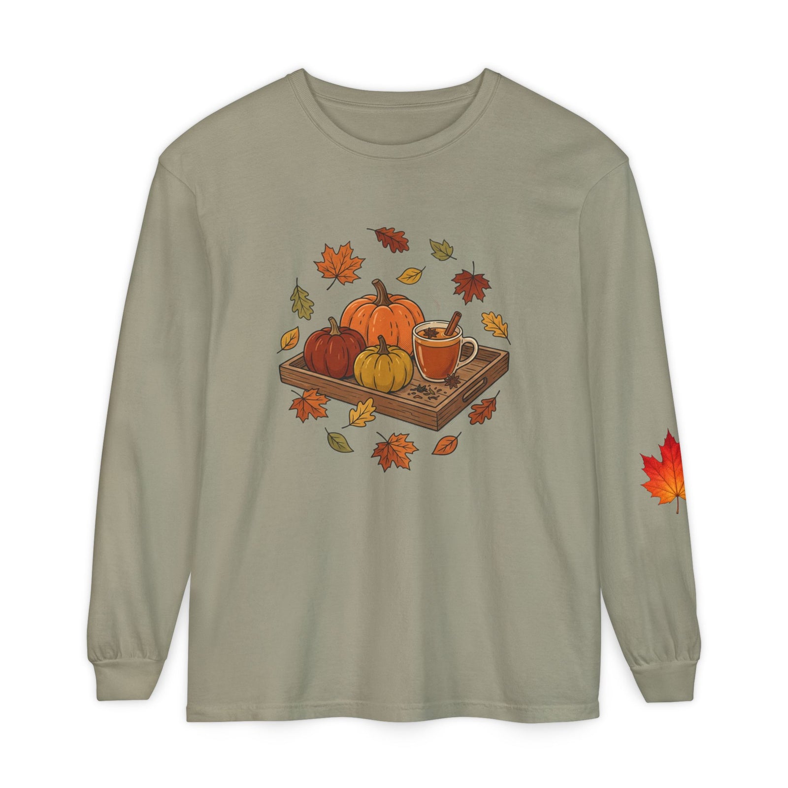 Autumn Pumpkin Tray Long Sleeve Tee