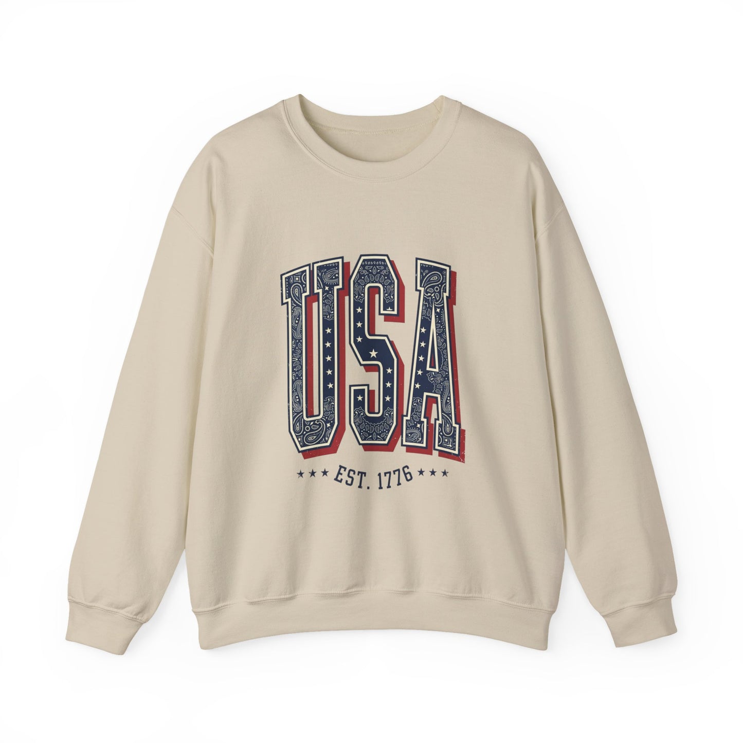 USA Vintage Americana Crewneck Sweatshirt | 4th of July Stars & Stripes