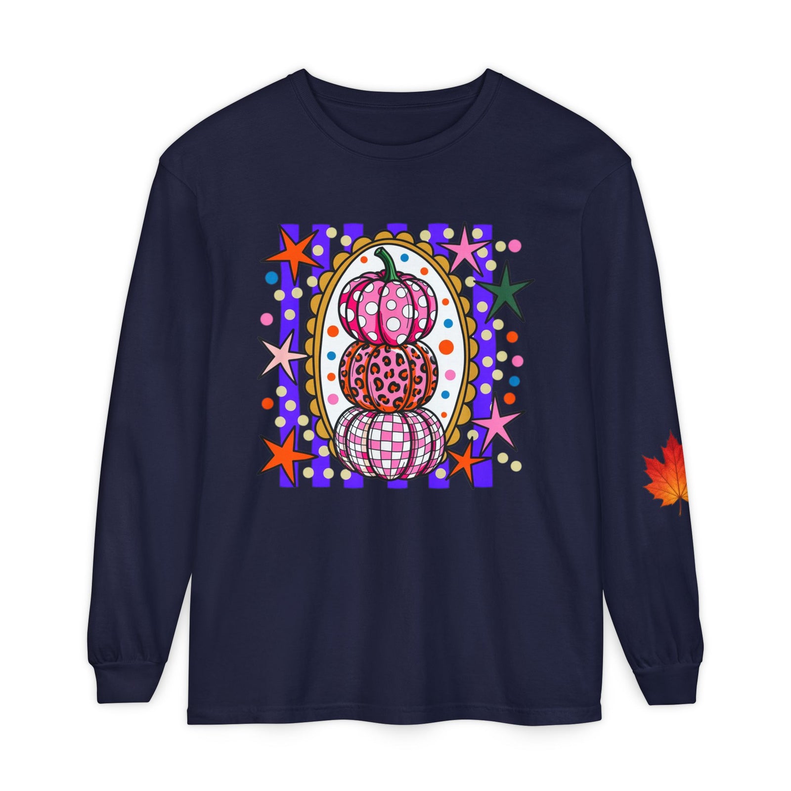 Autumn Pop Art Pumpkin Long Sleeve Shirt