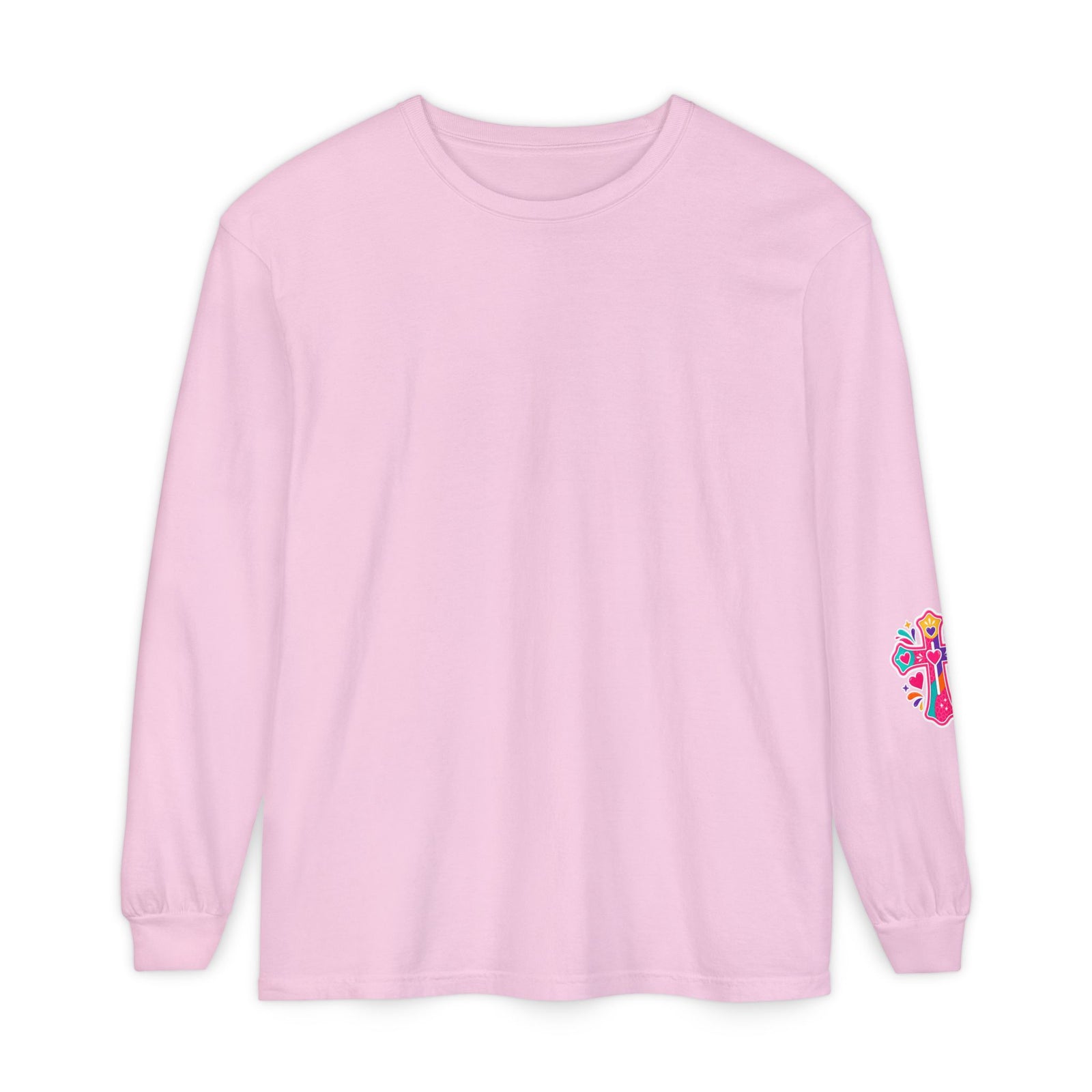 Christian Long Sleeve Tee — "Warning I Tell Everyone About Jesus" Colorful Faith Shirt