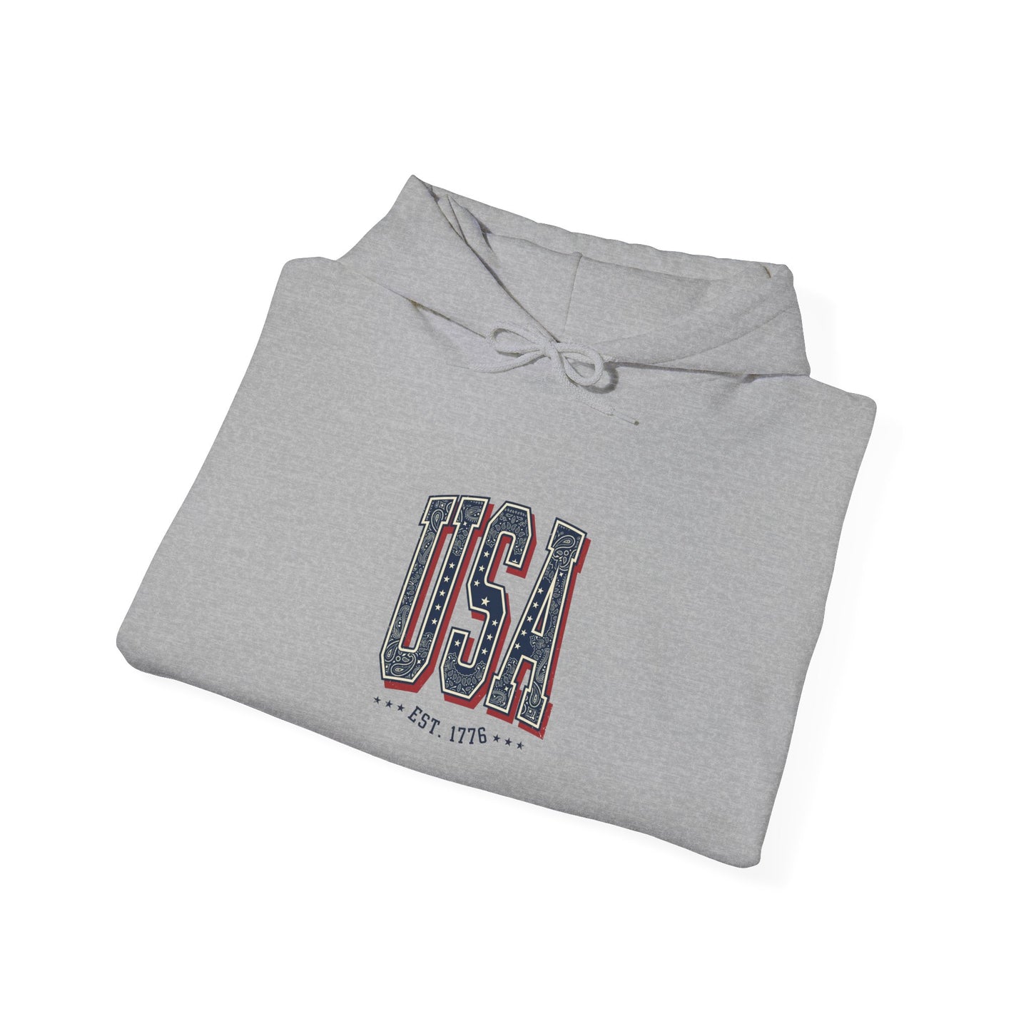 USA Arch Retro Typography Hoodie | 4th of July Vintage Americana