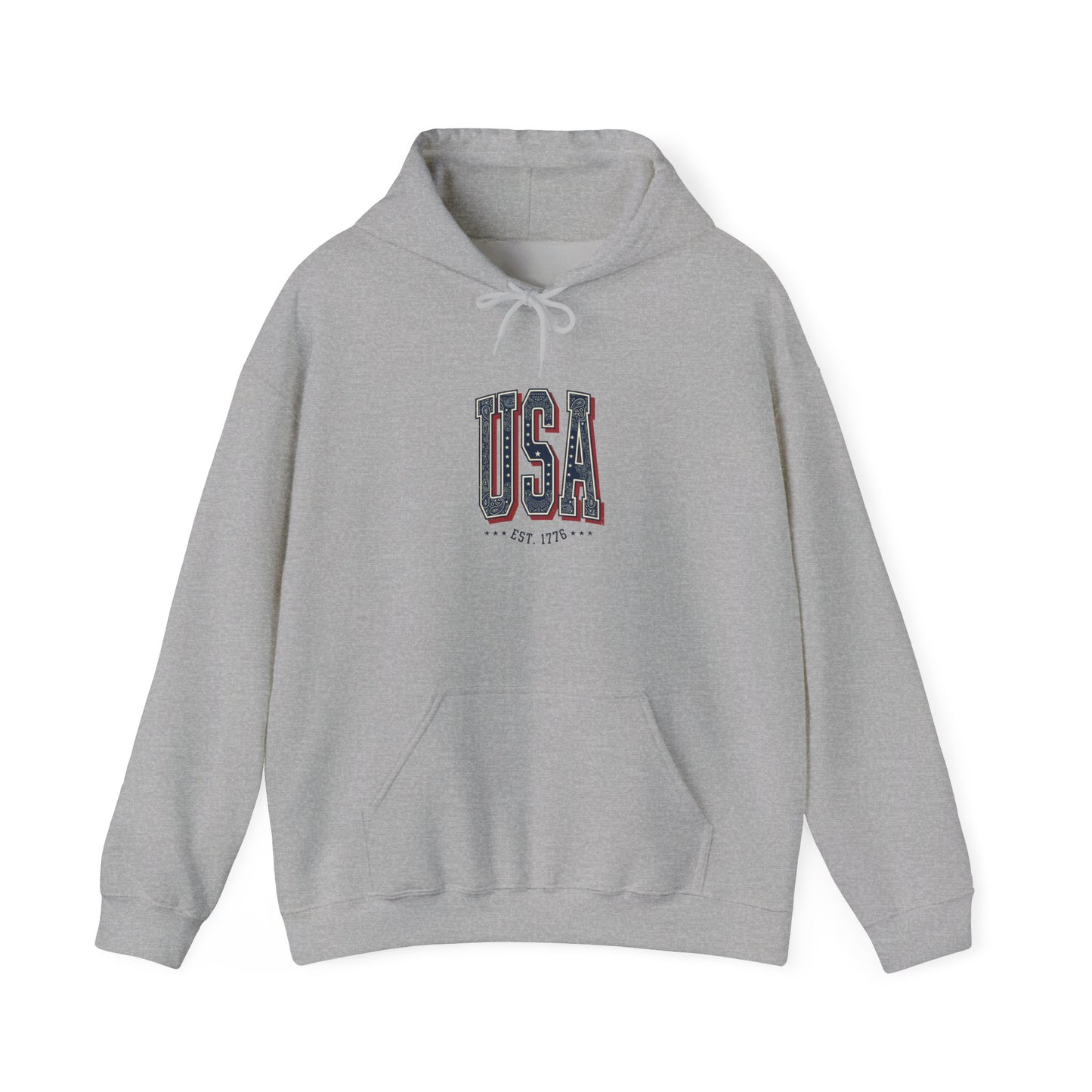USA Arch Retro Typography Hoodie | 4th of July Vintage Americana