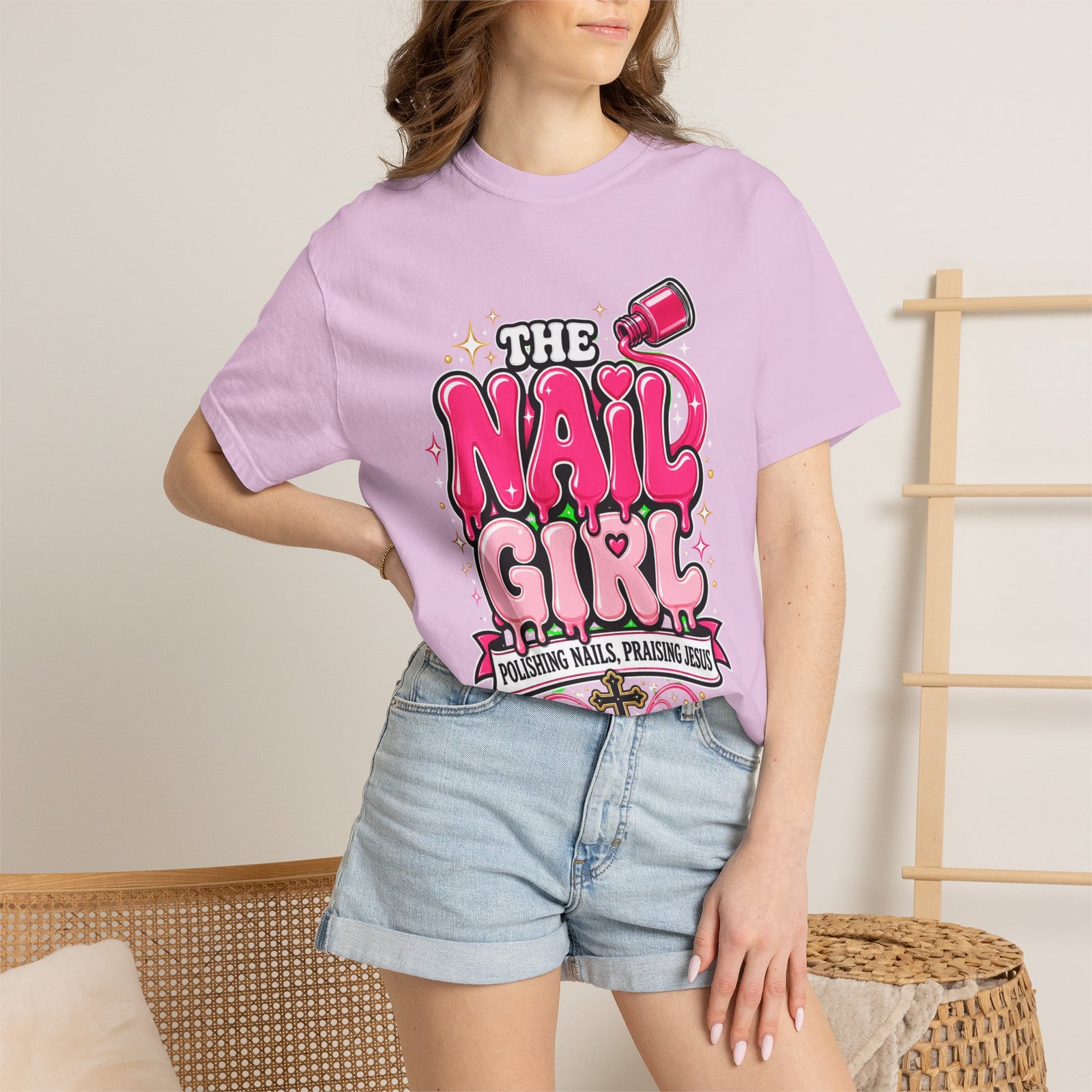 The Nail Girl T-Shirt — Polishing Nails, Praising Jesus Graphic Tee
