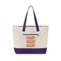 Load image into Gallery viewer, Pray Pray Pray Zippered Canvas Tote