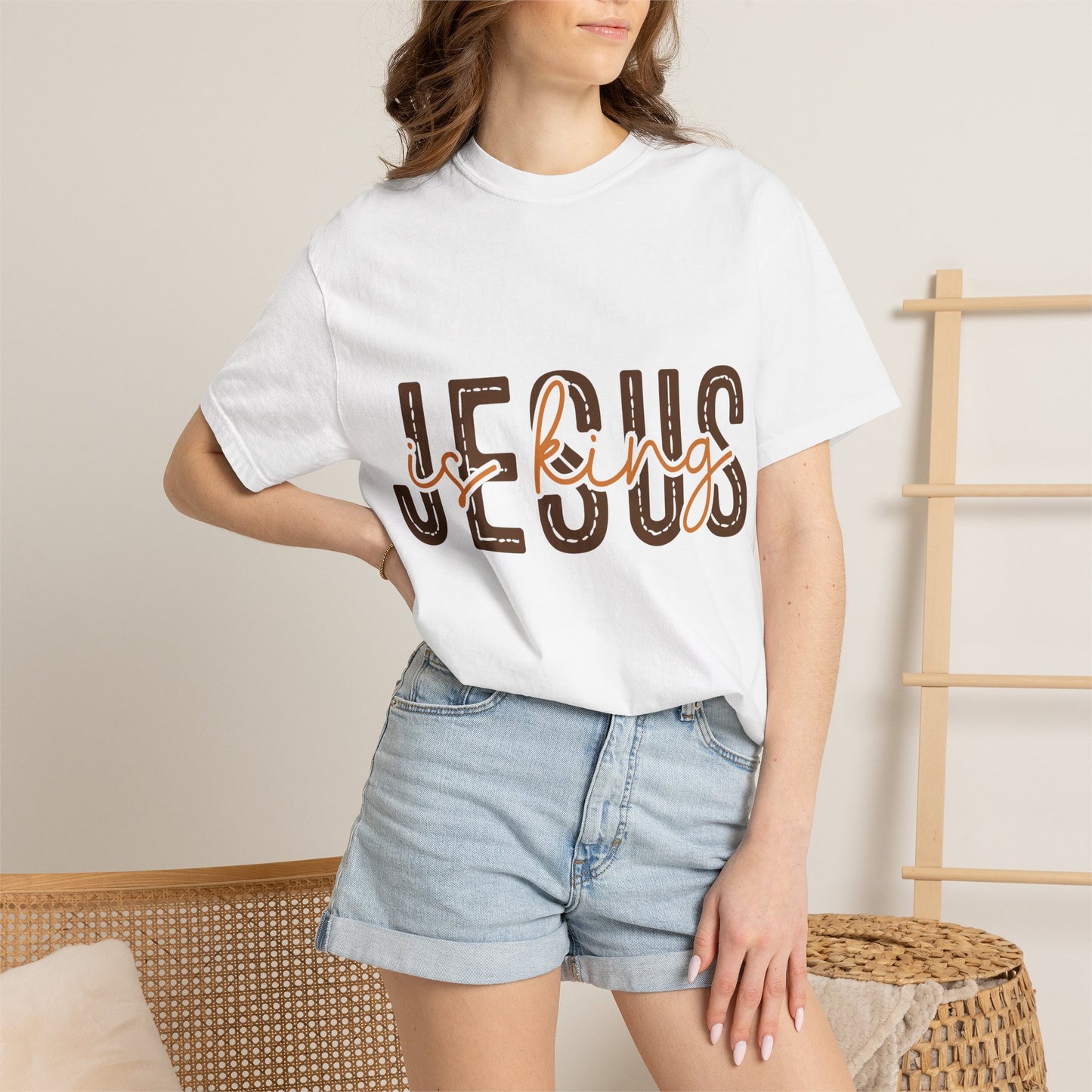 Jesus Loving T-Shirt — Faith-Based Graphic Tee with Script & Block Lettering