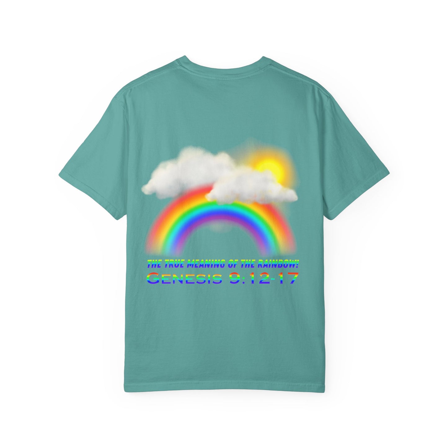 T-Shirt — Rainbow & Genesis 9:12-17 Faith Graphic