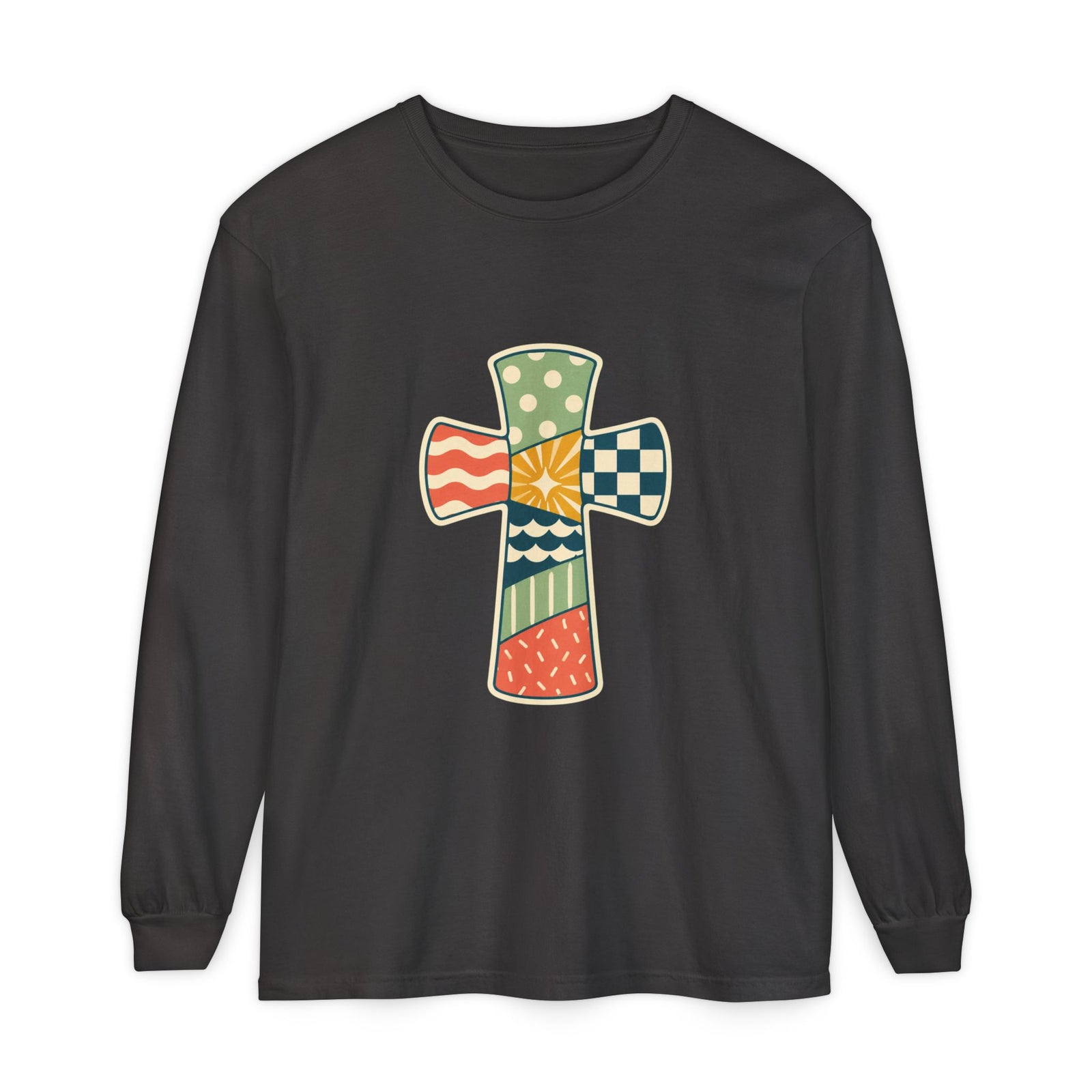 Patchwork Cross Long Sleeve T-Shirt