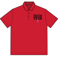 Load image into Gallery viewer, "Faith Over Fear" Pink Ribbon Polo