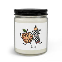 Load image into Gallery viewer, Candle Set with Wick Trimmer-"Teacher" Apple &amp; Pencil