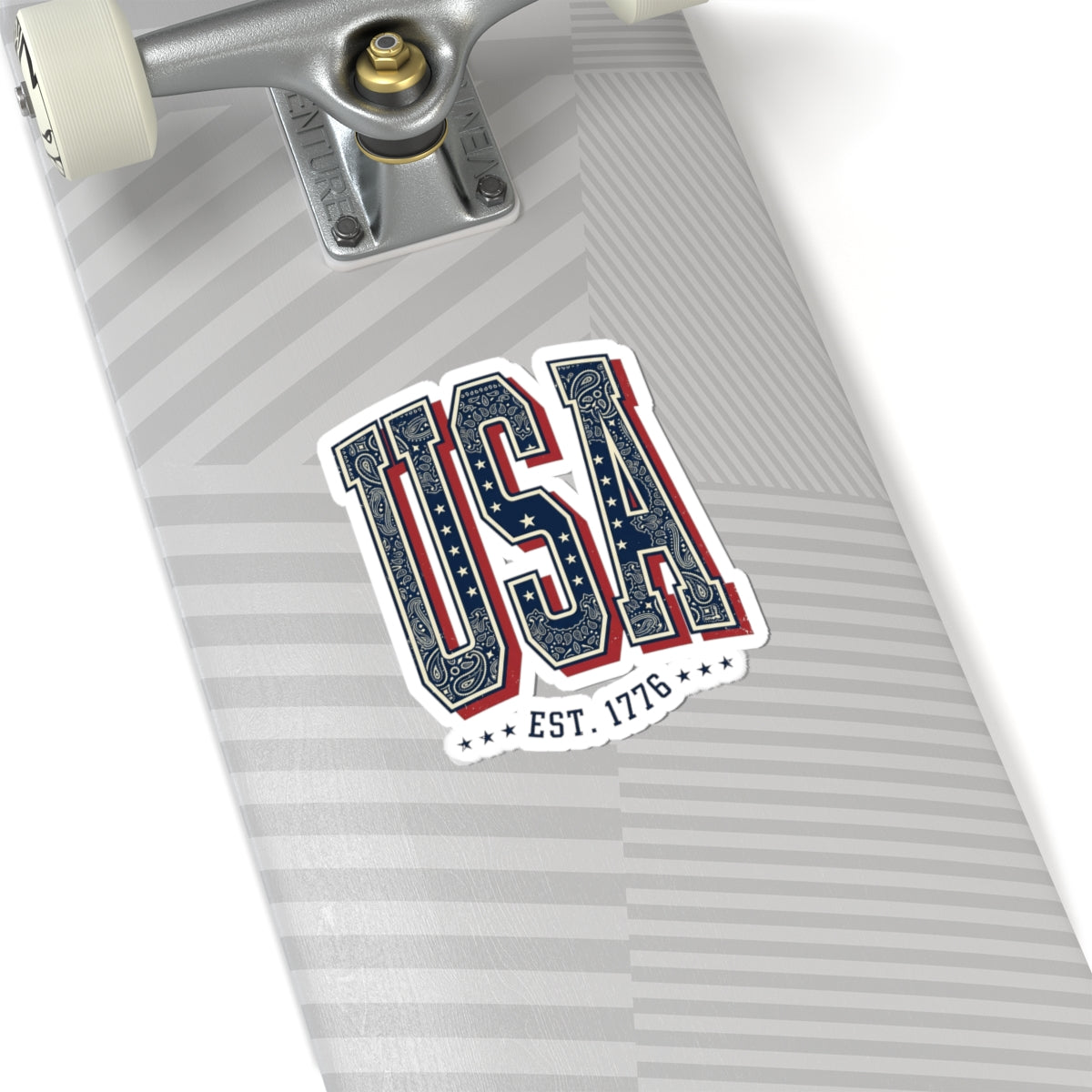 USA Patriotic Bandana Lettering Sticker | 4th of July Vintage Americana