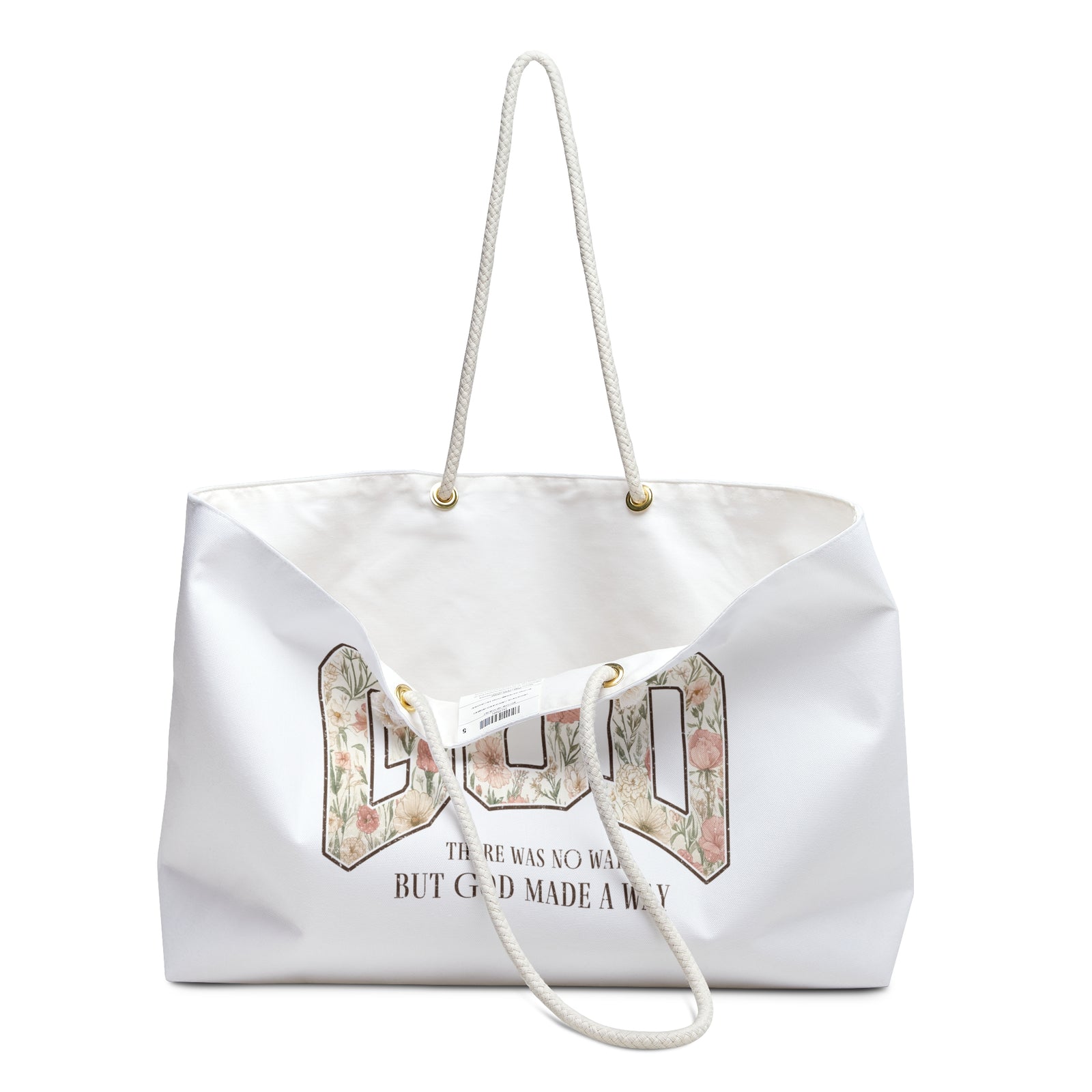 But God Floral Weekender Bag — Inspirational Christian Travel Tote
