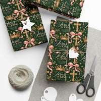 Load image into Gallery viewer, "Jesus Is King" Christmas Wrapping Paper
