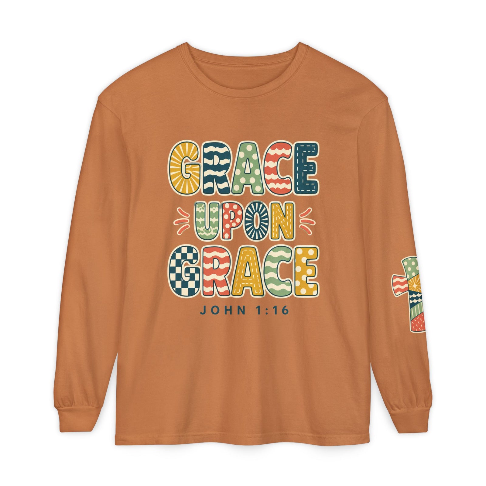 Grace Upon Grace Long Sleeve T-Shirt — John 1:16 Christian Tee