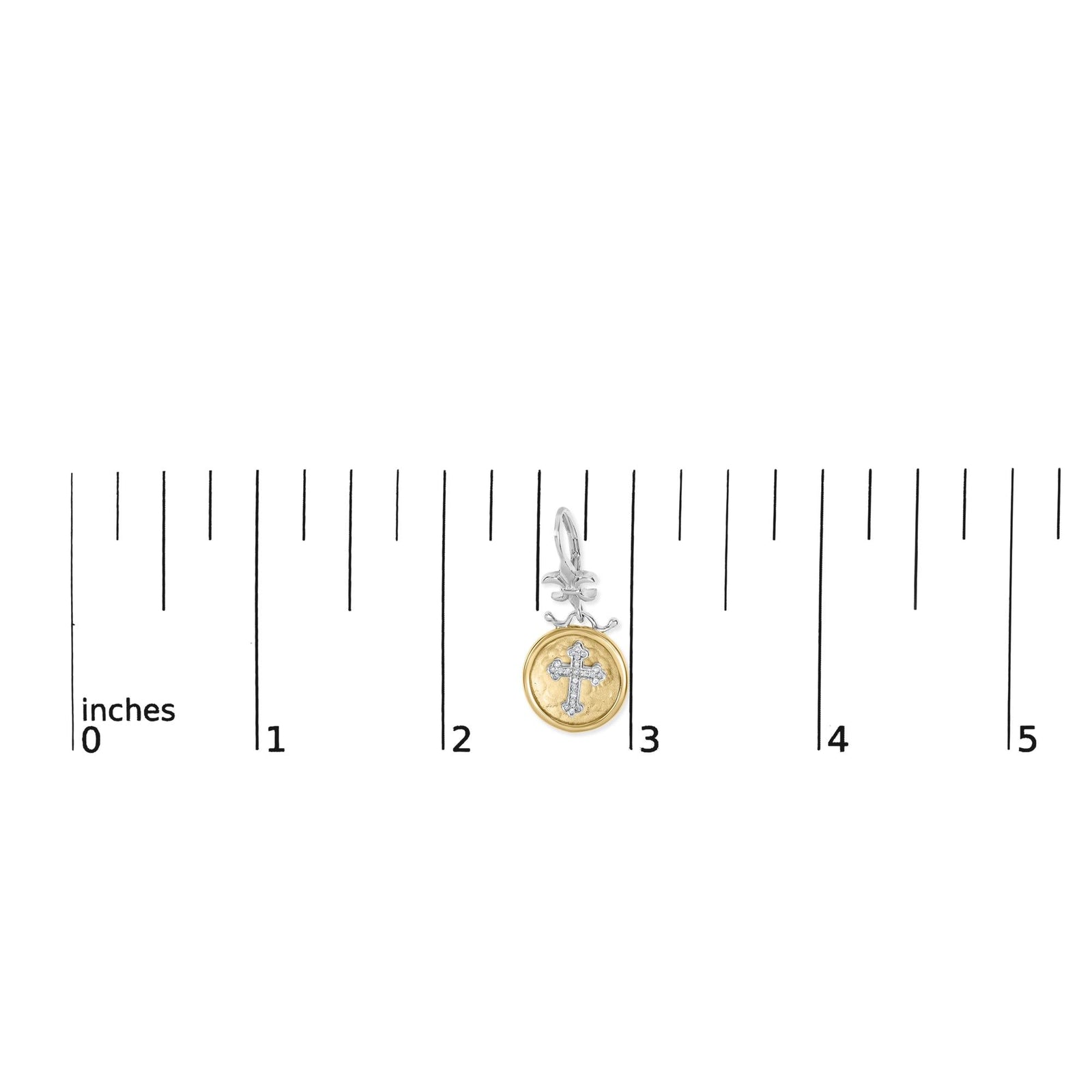 18K Gold Plated Sterling Silver Diamond Cross Earrings