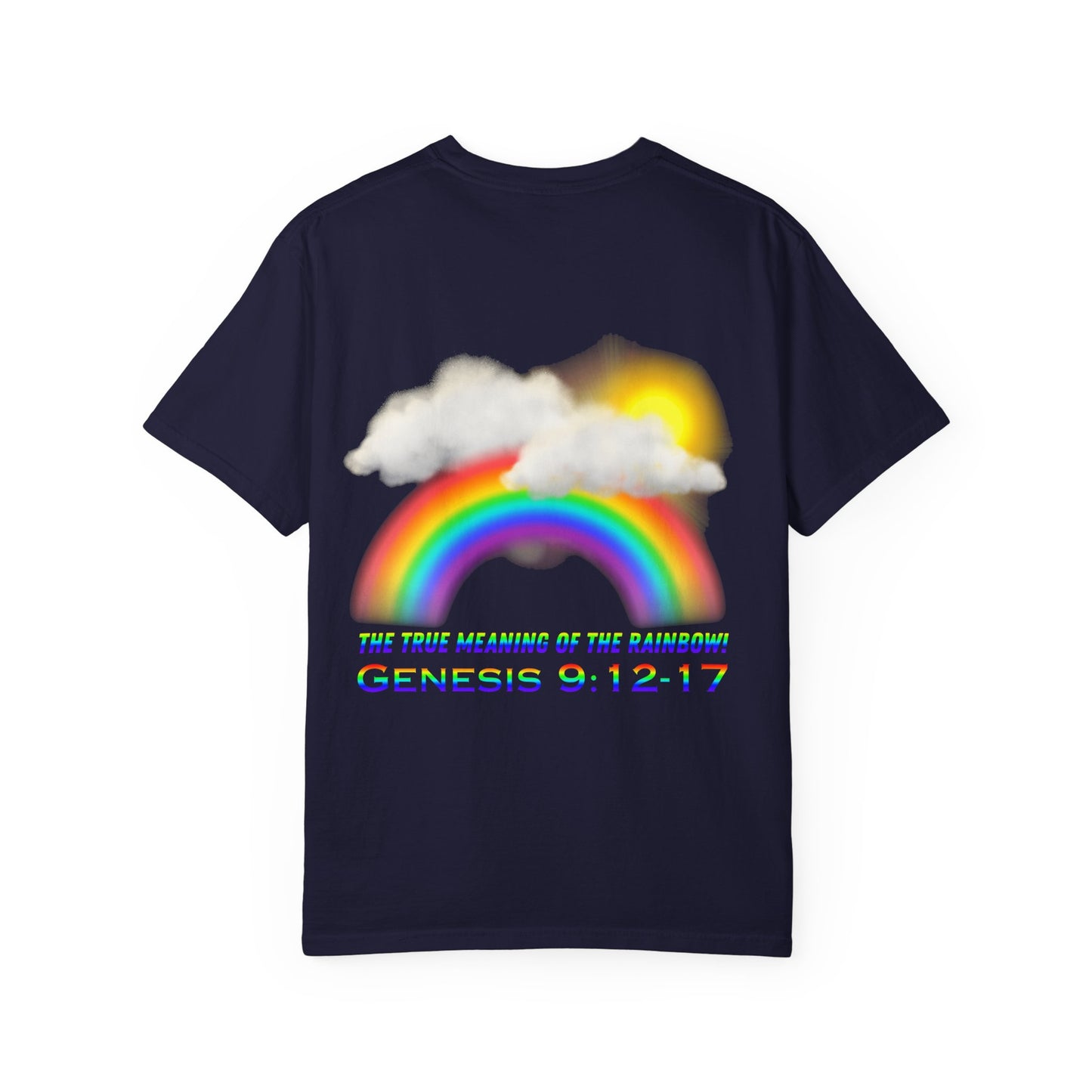 T-Shirt — Rainbow & Genesis 9:12-17 Faith Graphic