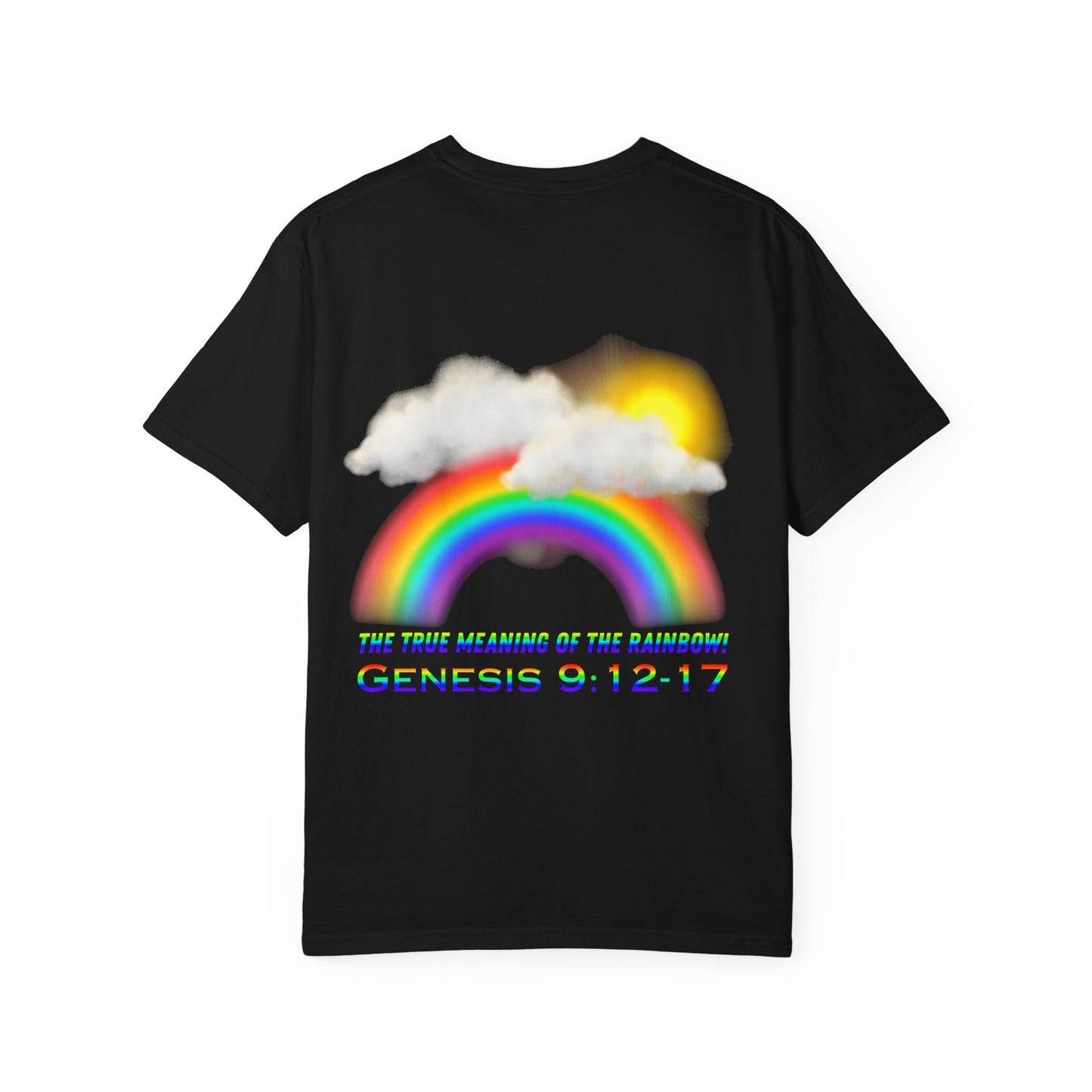T-Shirt — Rainbow & Genesis 9:12-17 Faith Graphic