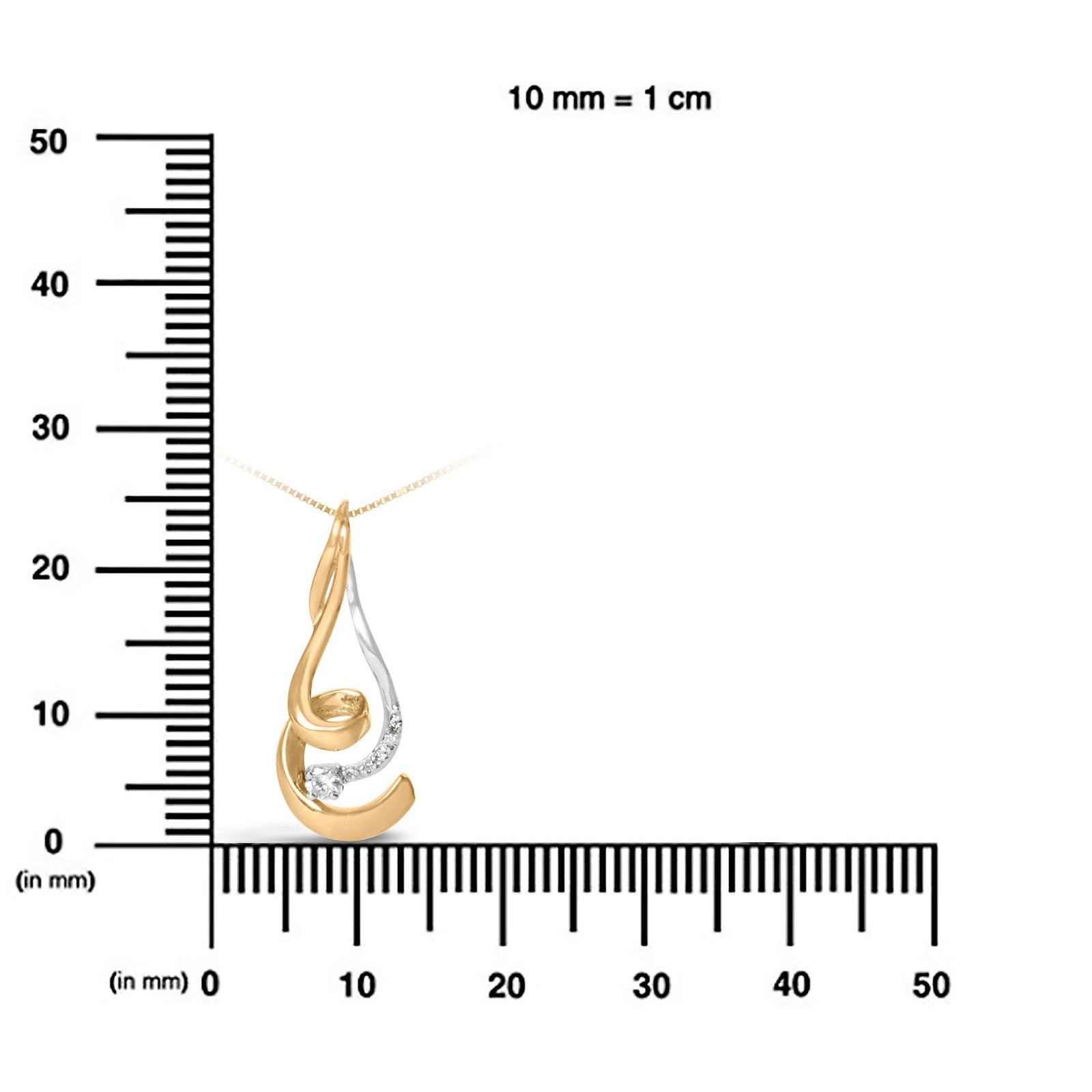 Twirl 10K Dual-Gold Diamond Pendant Necklace