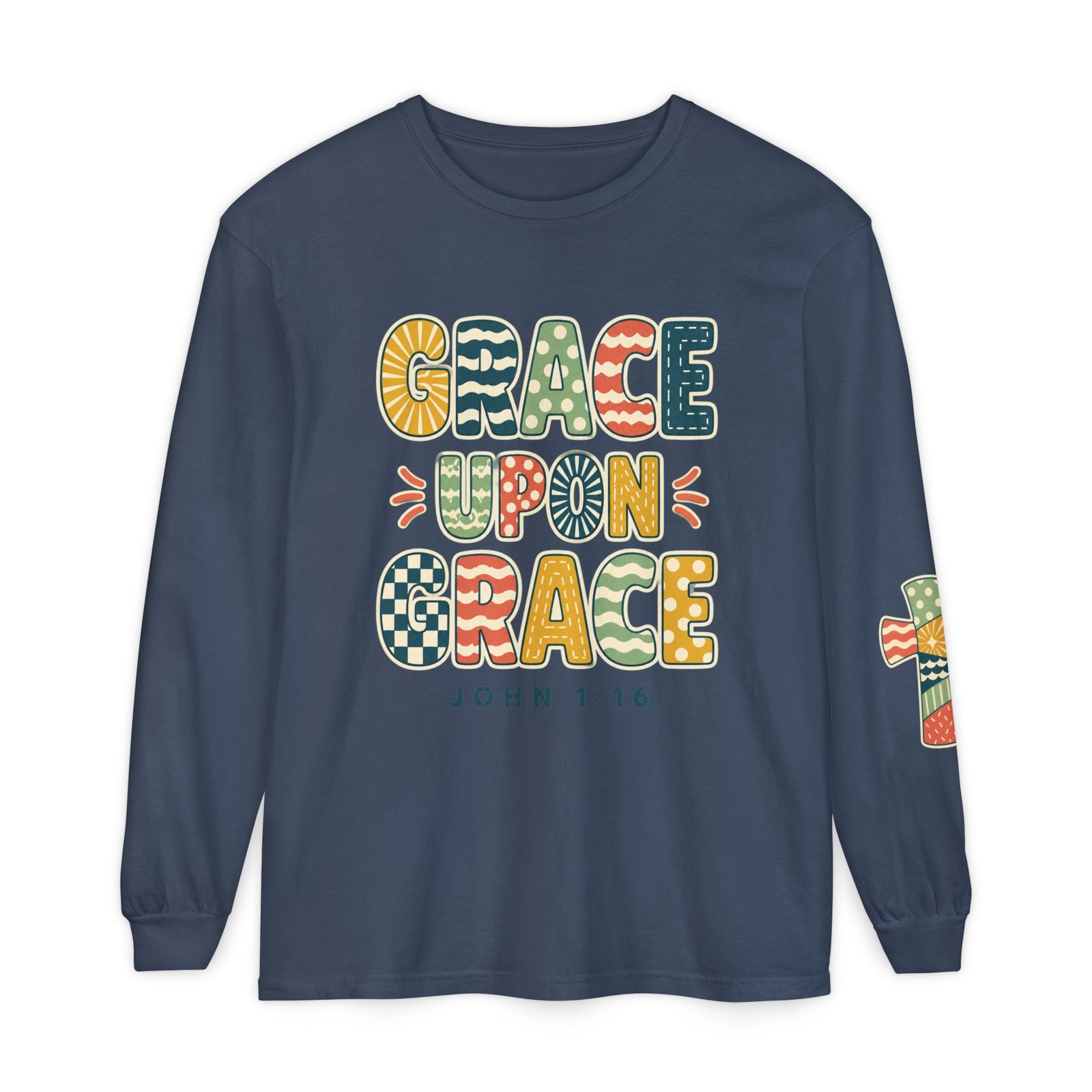 Grace Upon Grace Long Sleeve T-Shirt — John 1:16 Christian Tee