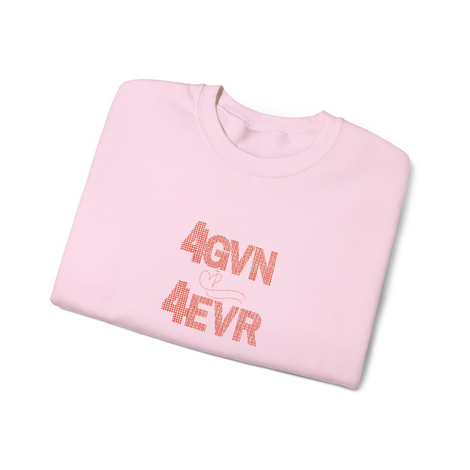 Crewneck Sweatshirt — 'AGAIN NEVER' Floral Text Design, White Cozy Pullover