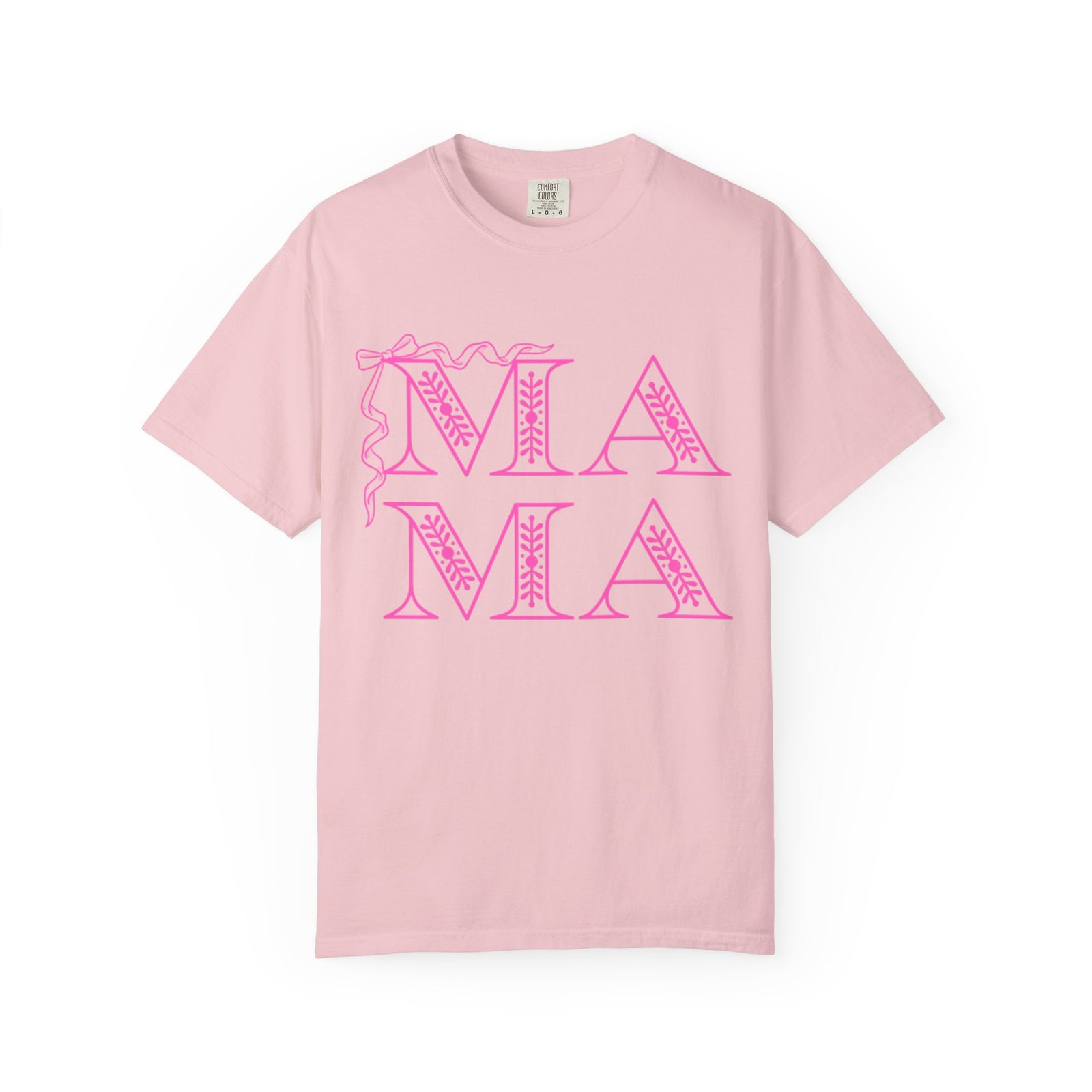 Mama Pink Bow Graphic T-Shirt