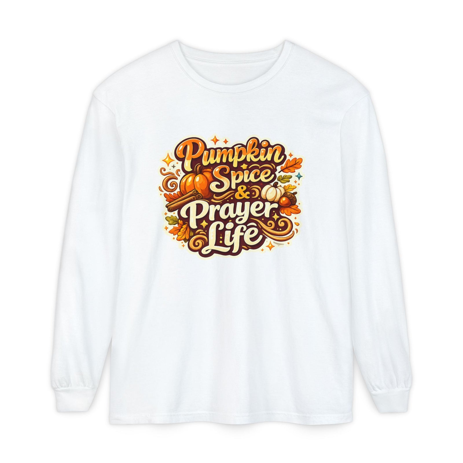 Pumpkin Spice & Prayer Life Long Sleeve Tee