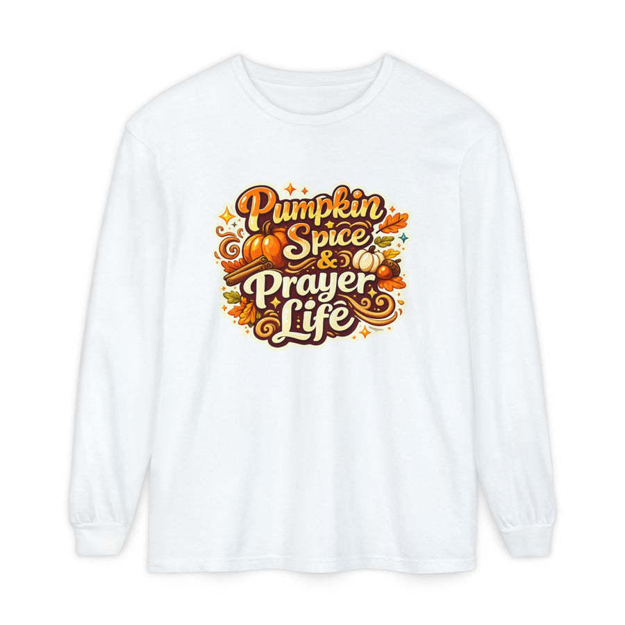 Pumpkin Spice & Prayer Life Long Sleeve Tee