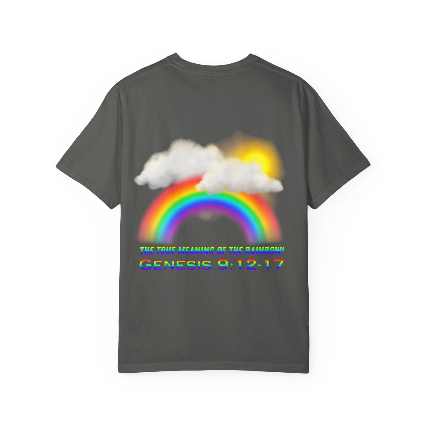 T-Shirt — Rainbow & Genesis 9:12-17 Faith Graphic