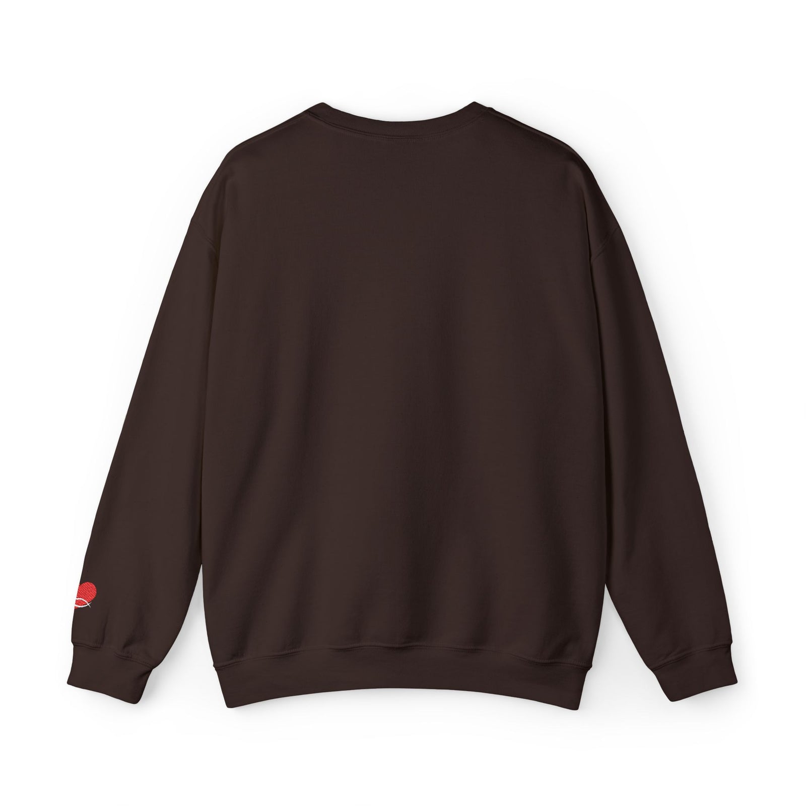 Crewneck Sweatshirt — 'AGAIN NEVER' Floral Text Design, White Cozy Pullover