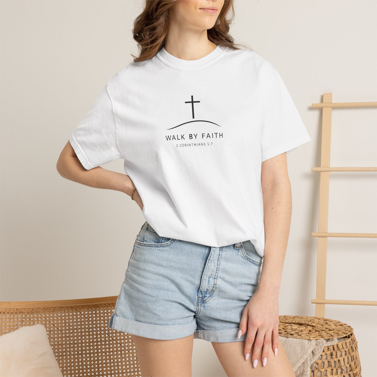 Faith Cross T‑Shirt — "Walk By Faith" Christian Tee