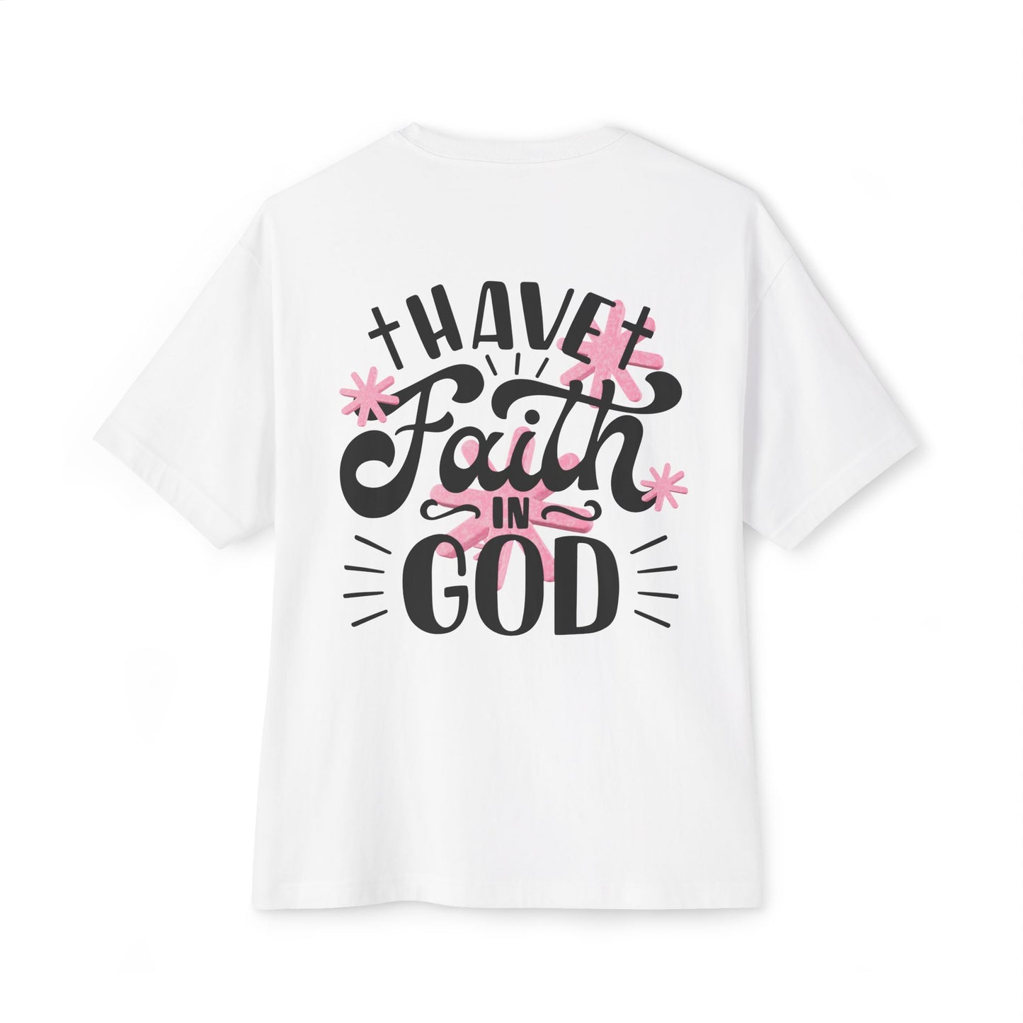 Faith In God Boxy Tee — Floral Christian Graphic T-Shirt