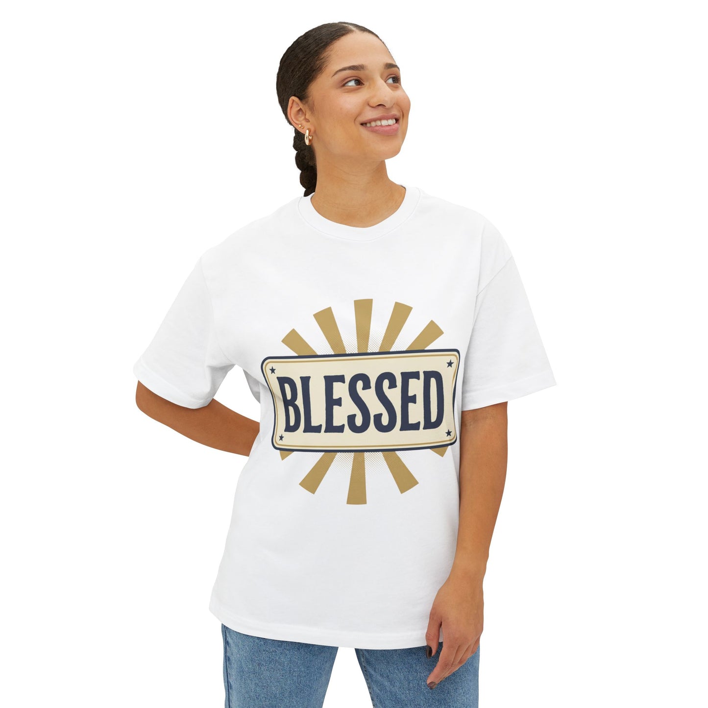 Blessed Vintage Sign T-Shirt — Oversized Boxy Tee