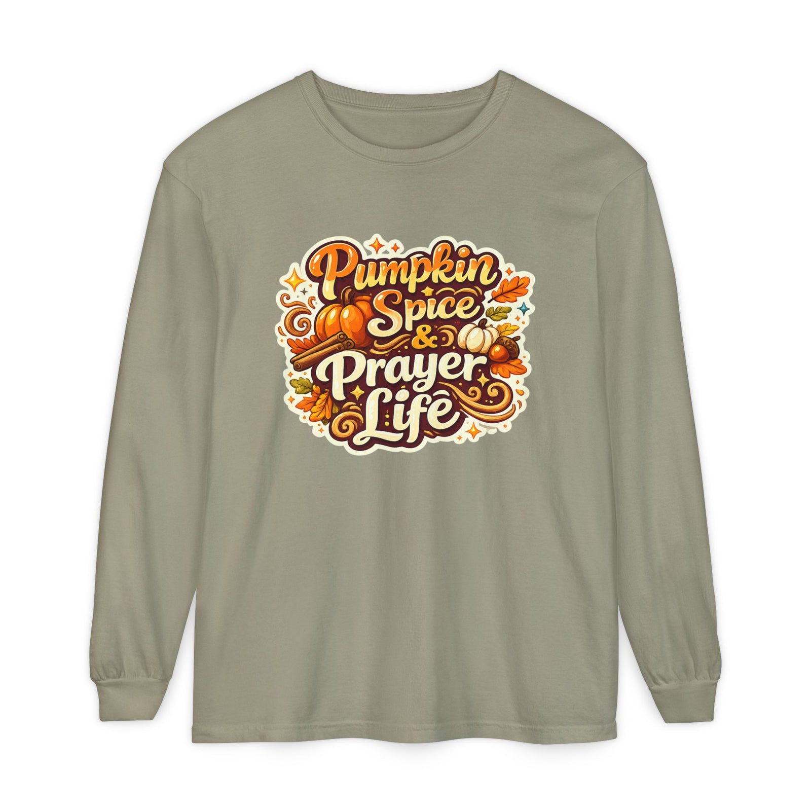 Pumpkin Spice & Prayer Life Long Sleeve Tee