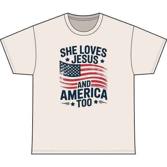 She Loves Jesus and America Too T-Shirt