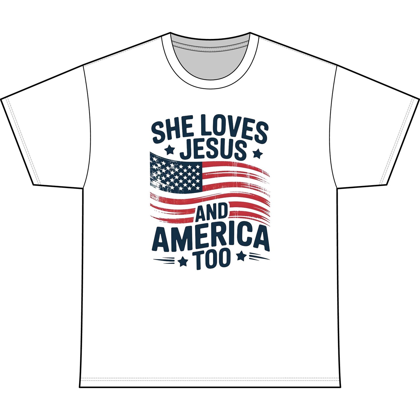 She Loves Jesus and America Too T-Shirt