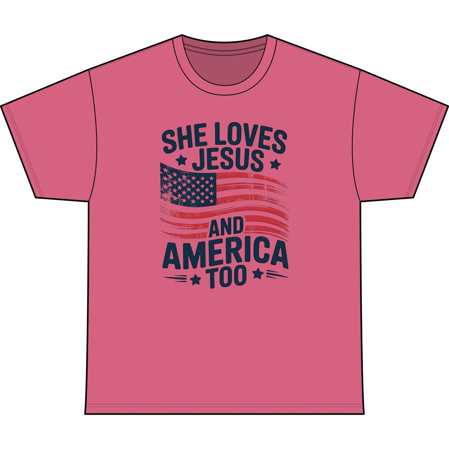 She Loves Jesus and America Too T-Shirt