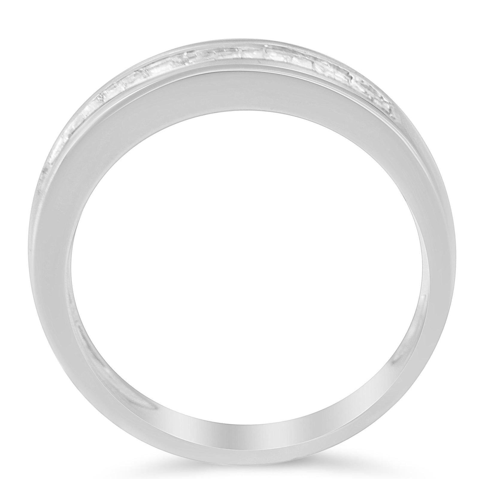 .925 Silver Baguette Diamond Stackable Wedding Ring