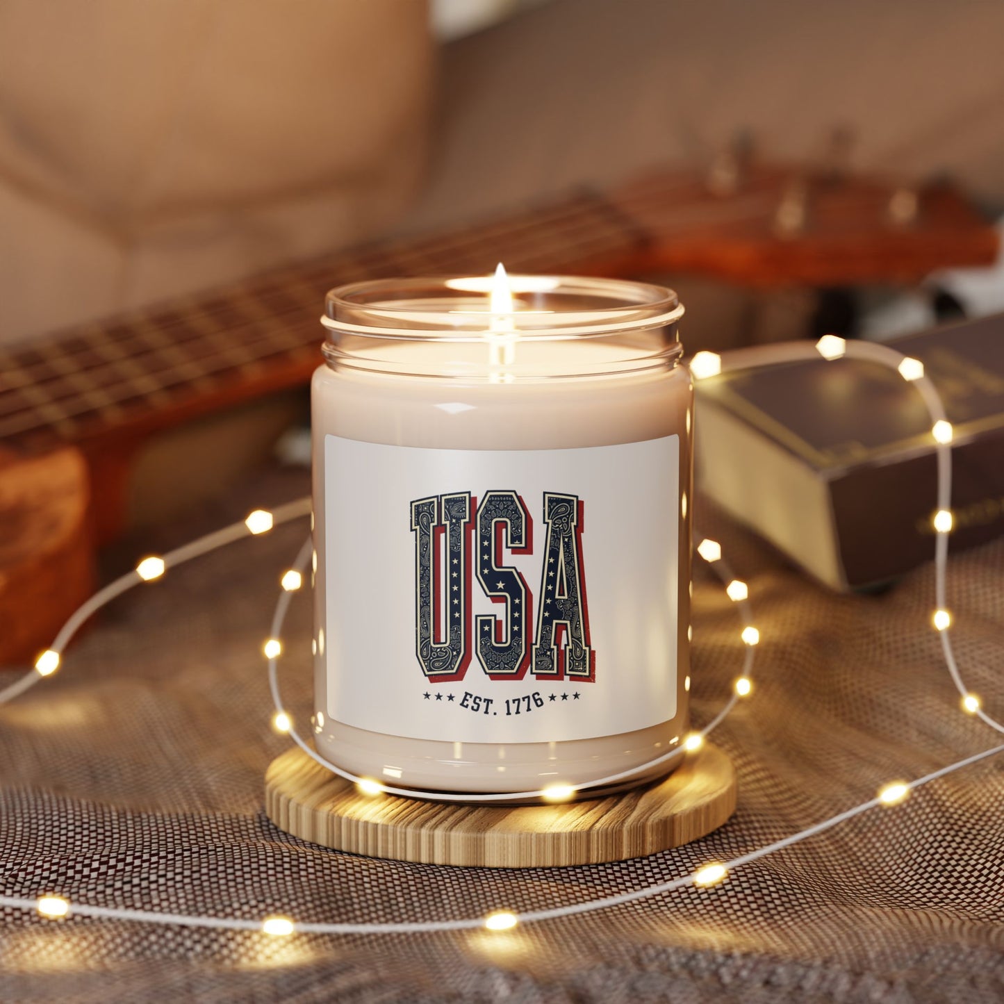 USA Vintage Americana Candle | 9oz Soy, 4th of July Patriotic Stars