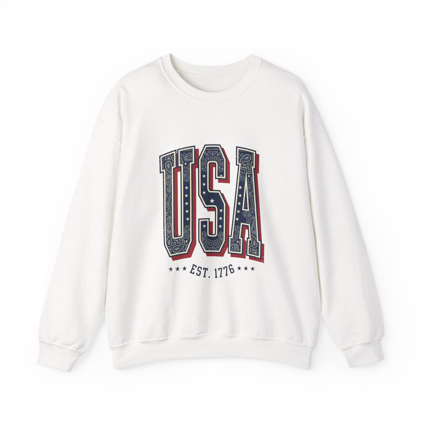 USA Vintage Americana Crewneck Sweatshirt | 4th of July Stars & Stripes