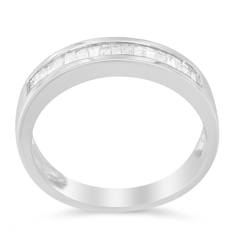 .925 Silver Baguette Diamond Stackable Wedding Ring