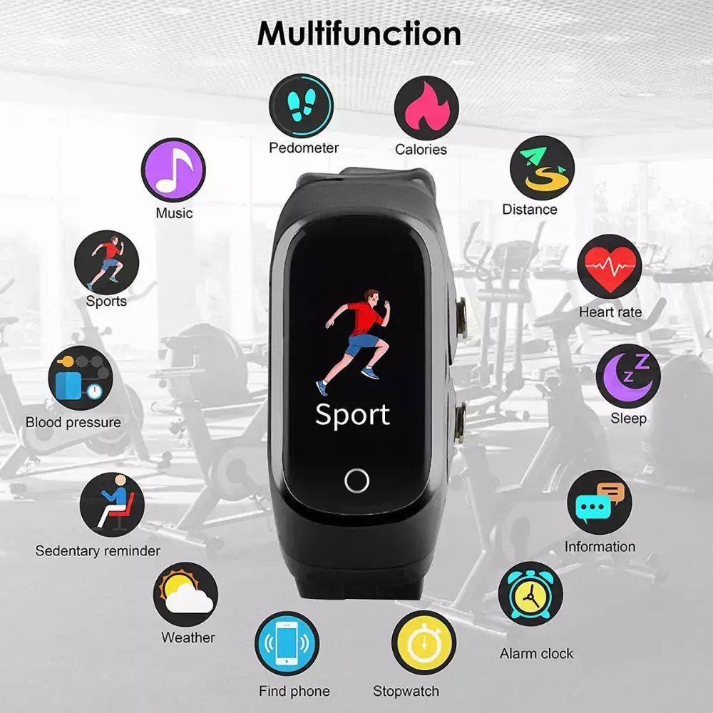 Dual Fitness Smartwatch with Wireless Earbuds